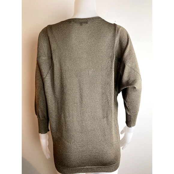 F. Vince Top M Green Dolman Sleeves Blouse Round Neck - Picture 5 of 9